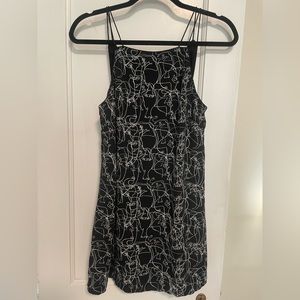 Black and white abstract dress
